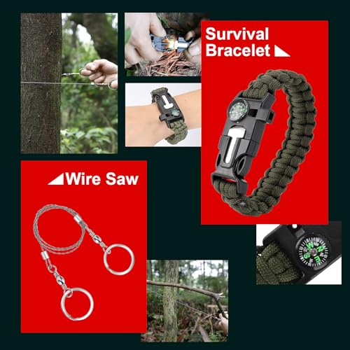 Gifts for Men, Women, Dad Christmas PIXATO Survival Kits, Survival Gear and Equipment 116-in-1, Emergency Kit with First A...