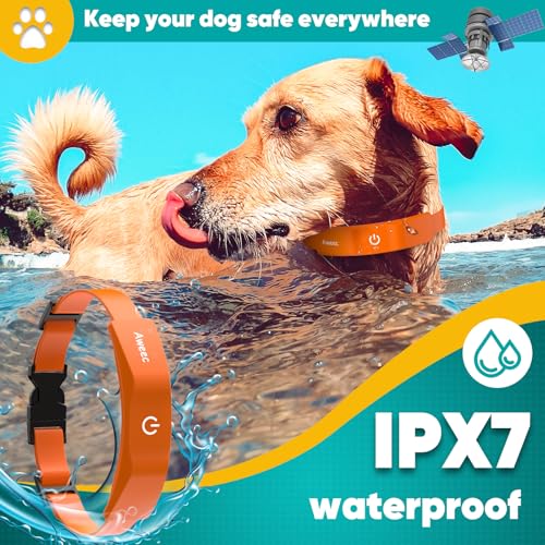Aweec GPS Electric Dog Fence with Free App, Wireless Fence System with Training Collar, Portable Fence for Outdoor Use, Re...
