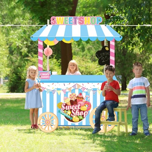 Sweet Shop Shaped Photo Prop Candy Theme Birthday Party Decor 60 x 48inch Fabric Sweet Photo Booth Frame Hanging Backdrop ...