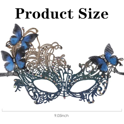 Zinniday Halloween Lace Masquerade Masks - 1920s Vintage Antique Mask for Men Women Carnival Party Mardi Gras Evening Prom