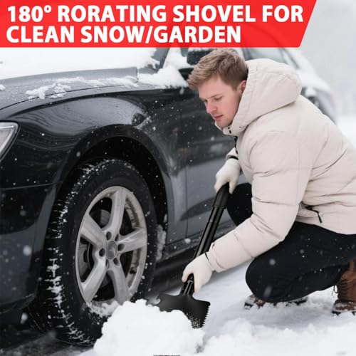 Car Emergency Roadside Tool Kit with Jumper Cable Shovel,Auto Truck Vehicle Assistant Safety Kit Bag for Men Women with Fi...