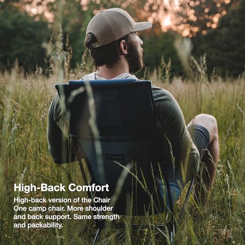 Helinox Chair Two Ultralight, High-Back, Collapsible Camping Chair, Blue Block, with Pockets