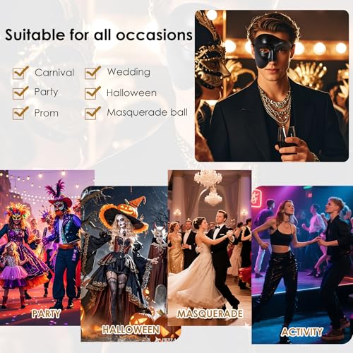 OIDEA Masquerade Mask for Men: Phantom Of The Opera Mask Plastic Costume Party Prom Ball Mardi Gras Venetian Half Face Mask