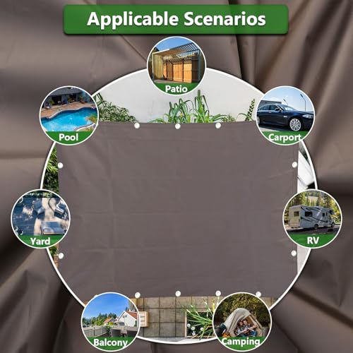 Abrotain Sun Shade Sail 6'6"x6'6" Waterproof Shade Cloth Canopy Sunshade Camping Tarps Tent Cover with Grommets for Backya...