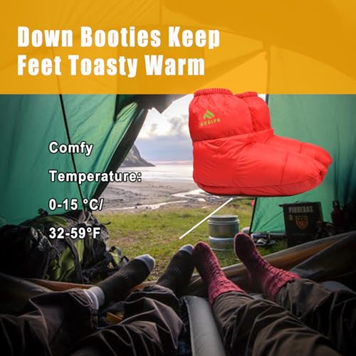 AUDIFU Down Booties Warm Socks Ultralight Sleeping Sock for Camping, Backpacking - Camp Sleeping Bag Tent Down Foot Warmer...