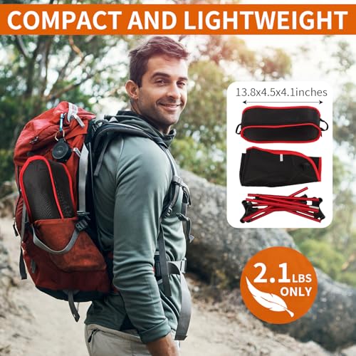 Veathzet Ultralight Camping Chair, Foldable Portable Camping Chair with Breathable Nylon Mesh, Compact Design & Carry Bag ...