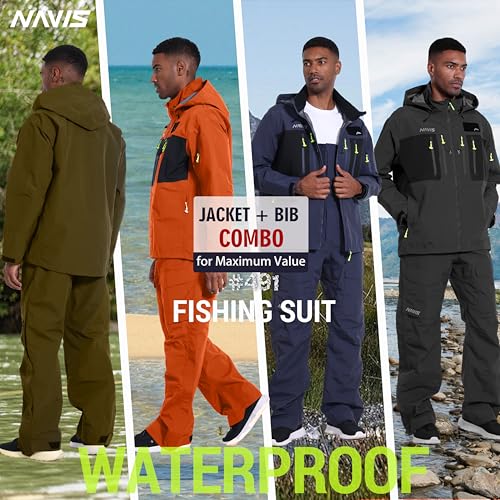 Men’s 3L-Gore Pro-Tex Waterproof Fishing Jacket & Bib Pants Set – Waders & Foul Weather Gear