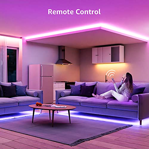 Lepro LED Strip Lights, 39.4Ft RGB LED Strips, 5050 SMD LED Color Changing Strip Light with 44 Keys Remote Controller and ...