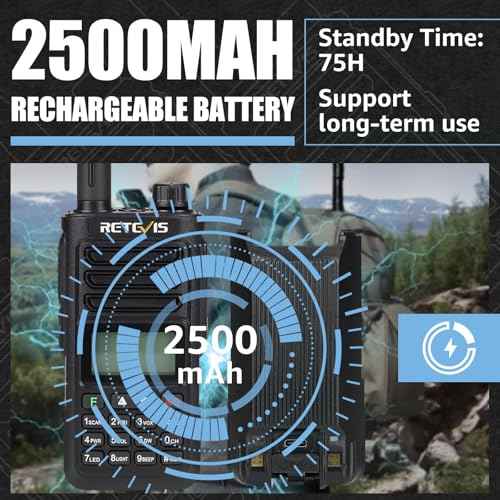 Retevis RA89 Ham Radio, Dual Band Handheld Radio, IP68 Waterproof Two Way Radio, 2500mAh USB-C Rechargeable, Chirp, Flashlight, Long Range Walkie Talkies for Hunting, Emergency Rescue, Survival
