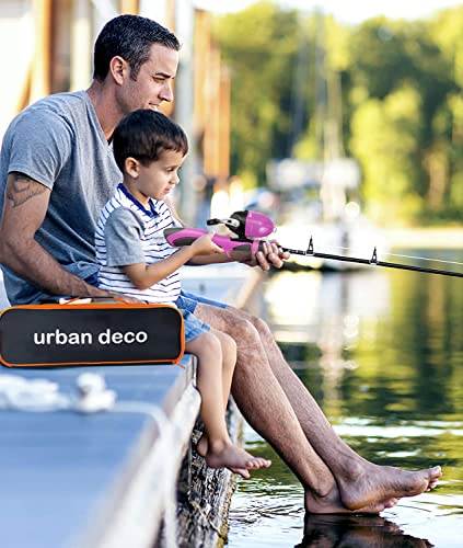 Urban Deco Kids Fishing Pole Set Portable Telescopic Kids Fishing Rod and Reel Combo Kit with Tackle Box for Beginners, Bo...