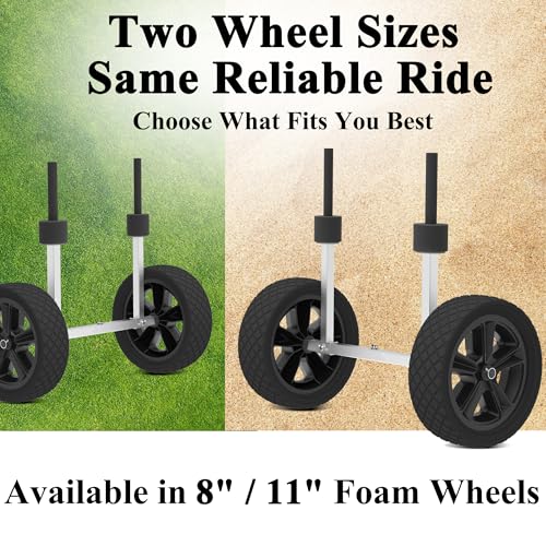 GanFindX Kayak Cart Canoe Trolley Carrier Kayak Accessories Transport Dolly with Solid Foam Wheels Detachable Frame Uprigh...