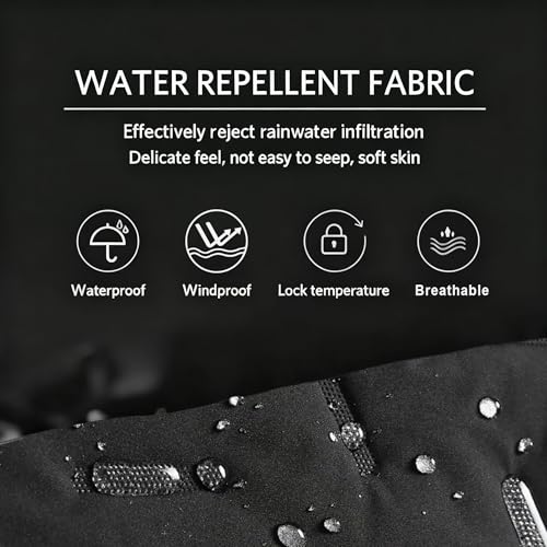 HiPiiy New Men's Fleece Lined Thick Warm Outdoor Casual Pants, Loose Fit Sports Trousers Black