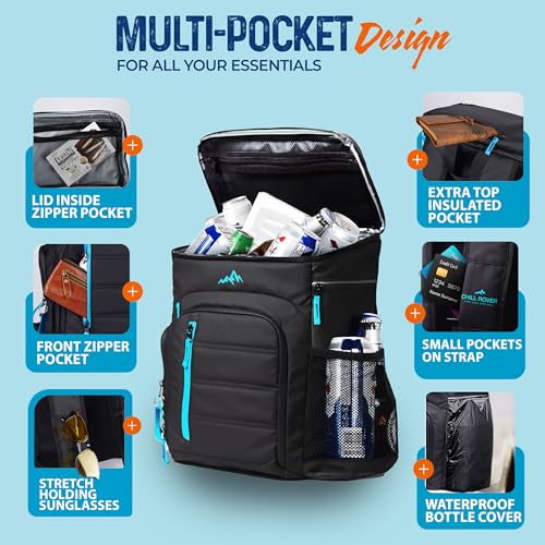 Cooler Backpack Insulated Waterproof 22 Hours Cold, Backpack Coolers Insulated Leak Proof Holds 56cans, Lightweight & Port...