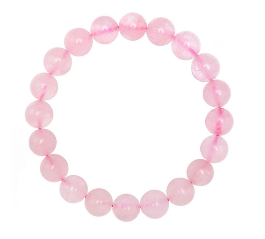 Adabele Real Natural Pink Rose Quartz Gemstone Beaded Bracelet 8 inch Stretch Chakra Healing Crystal Stone Jewelry Women Mom Gif