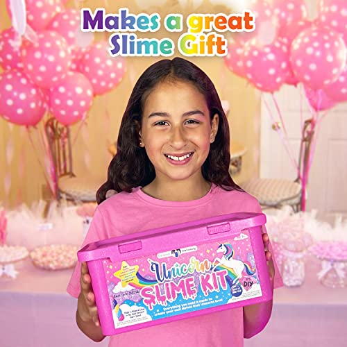 Original Stationery Unicorn Glow-in-The-Dark Slime Kit for Girls Ages 7–12, DIY Slime Making Set with 25+ Mix-Ins & Activa...