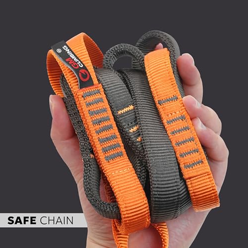 GM CLIMBING 16mm Nylon Safe Chain PAS Sling 22kN CE UIAA Certified for Personal Anchor System Rappel Transition Aid Climbi...