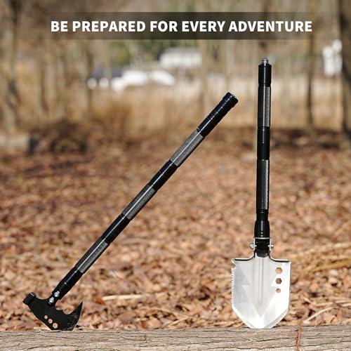 Camping Foldable Digging Shovel,MultiTool Steel Tactical Kit, Military Survival Shovel, Military Survival Gear Car, Emerge...