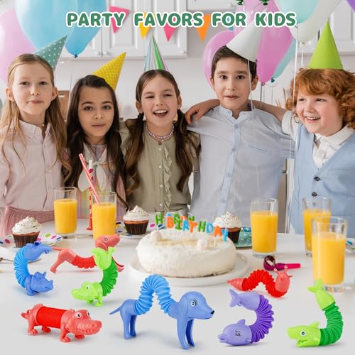 UrChoice 20Pcs Animal Pop Tubes Fidget Toys, Gift for Toddlers Kid Boy Grandkid,Party Favors, Carnival Prizes,Piñata Stuff...