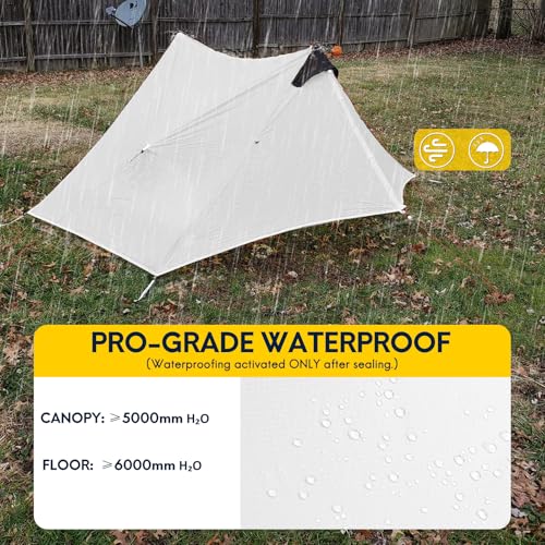 LANSHAN Ultralight Tent 3-Season Backpacking Tent for 1-Person or 2-Person Camping, Trekking, Kayaking, Climbing, Hiking