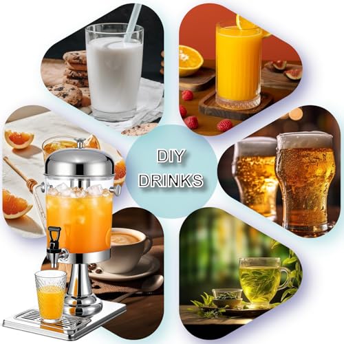 2.2 Gallon Drink Dispensers for Parties, Beverage Dispenser with Stand and Ice Shovel, Commercial Hot Cold Juice Dispenser...