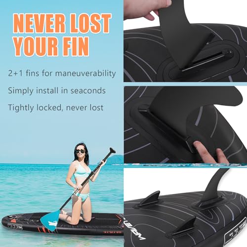 ANNTU Inflatable Paddle Board, Stand Up Paddleboard with SUP Camera Seat, Wide Stance, Blow Up Paddle Board, ISUP Backpac...