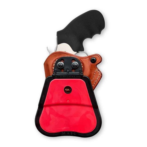 Premium Leather OWB Paddle Holster Open Top Fits Colt King Cobra/Colt Viper 357 Mag 6-Shot 3" Barrel, Right Hand Draw, Brown Color #1631#