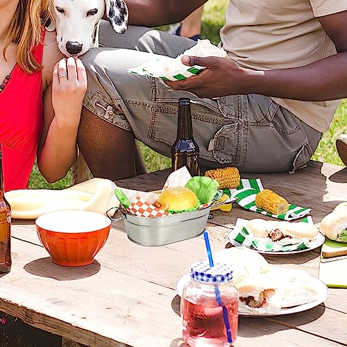 Alipis Galvanized Metal Ice Bucket Beverage Tubs Drink Tin Bins Drink Wine Beer Vintage Tin Cocktail Cooler Ice Container ...