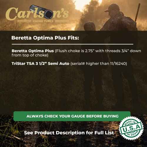 Carlsons Choke Tubes 12 Gauge for Beretta Optima Plus [ Turkey | 0.673 Diameter ] Blued Steel | Ported Turkey Choke Tube | Made in USA