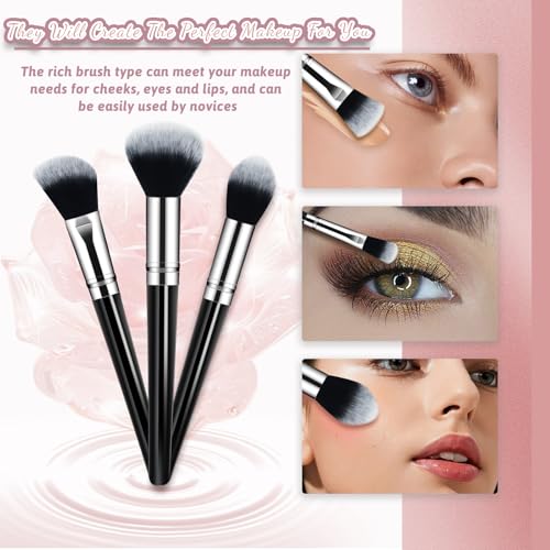 Makeup Brush Set, Premium Synthetic 14 Pcs Makeup Brushes, Travel Makeup Brush Set for Foundation, Concealer, Blush and Ey...