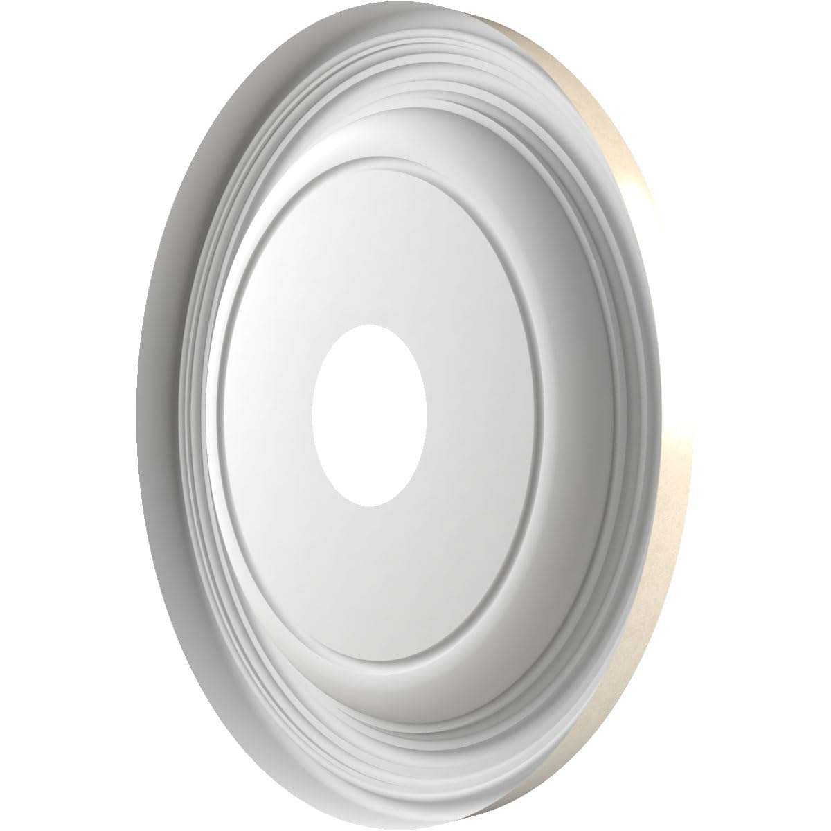 16Od X 3 1/2Id X 1 3/8P Traditional Thermoformed Pvc Ceiling Medallion (Fits Canopies Up To 9 1/2), Universal Metallic Pearl Mis