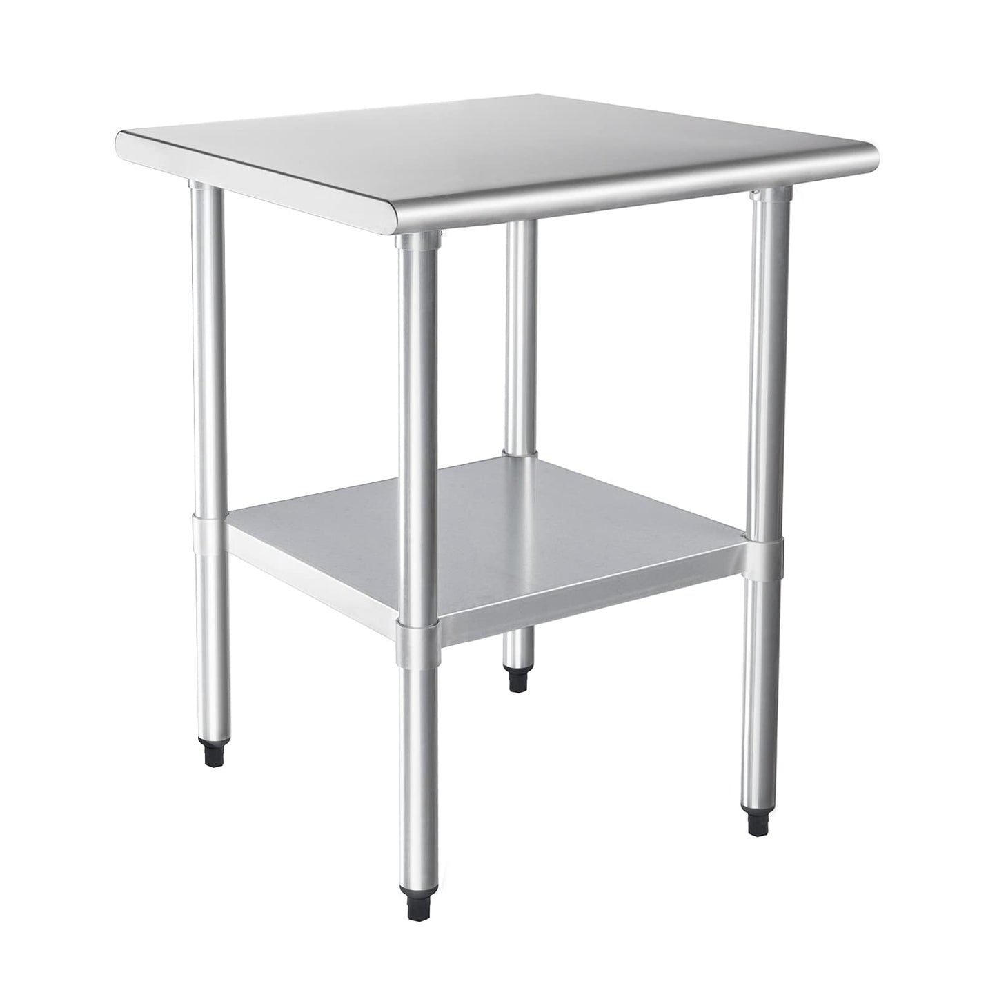 HARDURA Stainless Steel Table 24X30 Inches with Undershelf and Galvanized Legs NSF Heavy Duty Commercial Prep Work Table for Restaurant Kitchen Home and Hotel