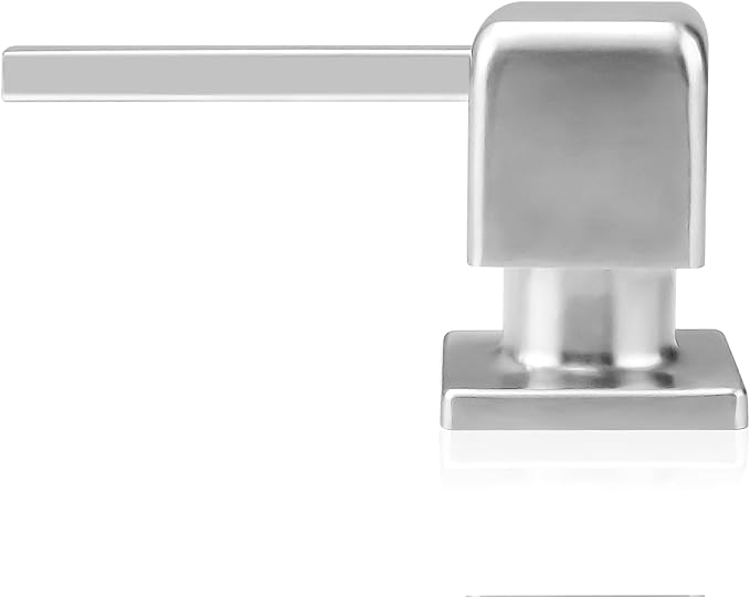 Built in Dish Soap Dispenser for Kitchen Sink, Lotion Dispenser Refill from The Top with Stainless Steel Pump Head 17 OZ Bottle Built in Countertop Under Sink, Brushed Nickel