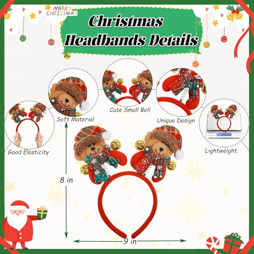 HLQHXWHZT 18PCS Christmas Glasses and Holiday Headbands Adult Set Christmas Photo Booth Props Party Decoration Accessories...