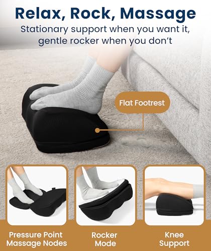 Everlasting Comfort Adjustable Cloud Foot Rest for Under Desk at Work with Pressure Point Nodes - Comfortable Memory Foam ...