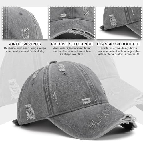 Rugged Vintage-Style Baseball Cap with Distressed Detailing