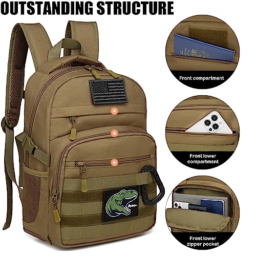 SunForMorning Kids Tactical Backpack Army Molle Bookbag Military Boys Backpack for School, Outdoor, Camping (Includes 2 Pa...