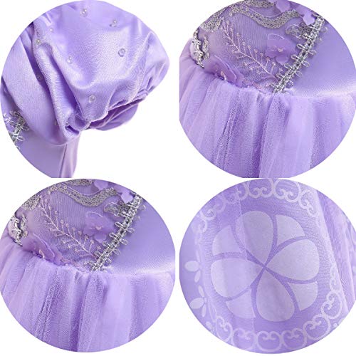 FMYFWY Girls Princess Fancy Dress Sofia Costume Carnival Halloween Christmas Birthday Party Ball Gown (Accessories)