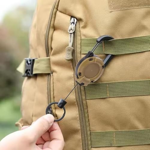 Retractable Keychain Pull Badges Reel Multitool Survival Climbing Buckle Keyring Buckle for Outdoor Camping Equipment