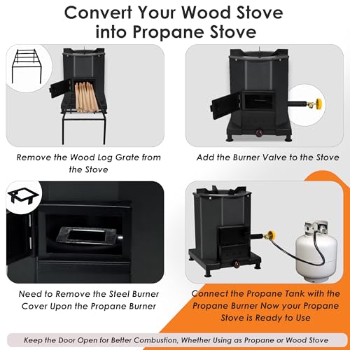 Sonret Portable Rocket Stove – Outdoor Wood Burning Stove for Cooking, Camping & Survival – Smokeless Biomass Logwood Stov...