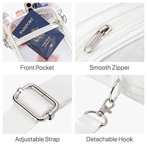 PACKISM Clear Bag for Stadium Events - Small Clear Purses for Women Crossbody Messenger Bag for Concerts Sporting Events