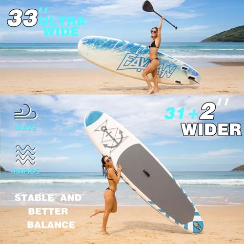 Inflatable Paddle Board,Stand Up Paddle Board,Anti-Slip EVA Deck,Complete SUP Accessories for All Skill Levels,Widened Pad...
