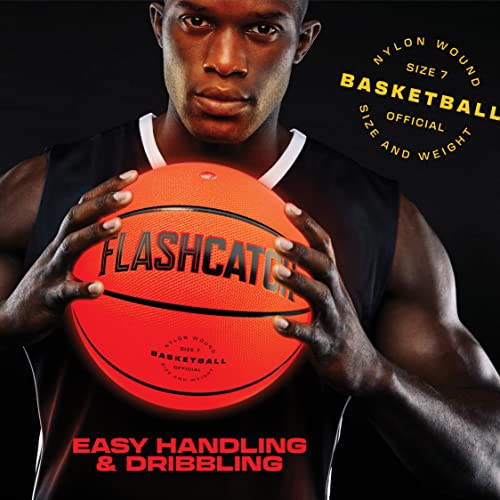 FlashCatch Light Up Basketball - Glow in The Dark - Sports Gear Accessories Gifts for Boys 8-15+ Year Old - Kids Teens Gif...