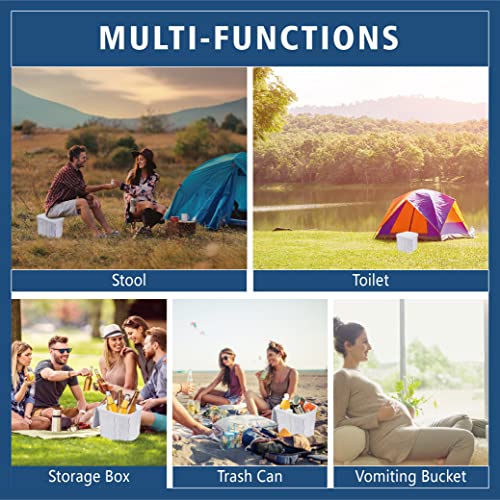 Portable Camping Toilet for Adults - Hapoon XL Portable Folding Toilet with Lid,Travel Portable Potty for Adults,Porta Pot...