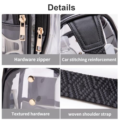 XYWstore Clear Sling Bag for Stadium Events, Crossbody Bag for Women - Stadium Approved