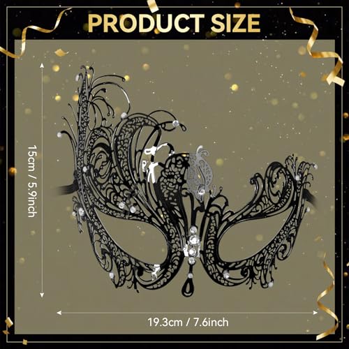 EMORBALS Masquerade Mask for Women, Masquerade Mask for Venetian Ball, Wedding, Mardi Gras&Costume Party, Stretch Cord Design