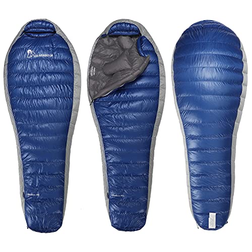 Mountaintop Down Sleeping Bag, 15F 650 Fill Power - Ultralight Compact Portable Hiking Camping Sleeping Bag with Compressi...