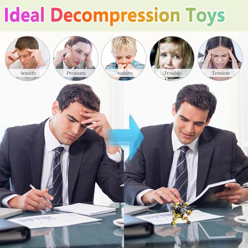 Transformable Fidget Spinners Toys 4 Pcs for Kids and Adults Stress Relief Sensory Toys for Boys and Girls Age 8-13 Finger...