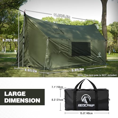 REDCAMP Large Hammock Hot Tent with Stove Jack, Waterproof & Windproof Winter Wall Tent with Snow Skirt, Ultralight 4 Seas...