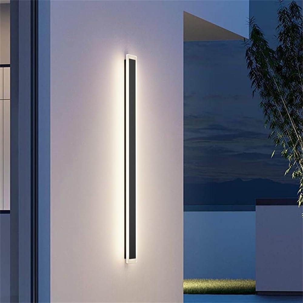 Coinmit Long Outdoor Wall Light 47.2In 4000K,Modern Black Exterior Wall Mount Outdoor Lighting IP65 Waterproof for Porch Courtyard,1Pack