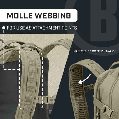 Bushnell Backpack 25L Capacity Military, Tactical, Hunting, Gym Pack. Durable & Water Resistant, EDC Day Pack